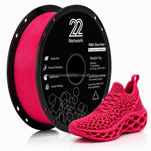 Filamento PEBA 22Network de 1.75mm, 1kg, Shore 90A, ultraligero, de alto rebote para entresuela de calzado - Rojo Rosa - Product Image 1