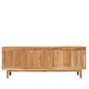 Mueble aparador de lujo con 4 puertas y marco de madera de teca natural para la decoración del hogar. - Product Image 5