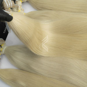 Cinta alineada de cutícula rubia Platino en extensiones de cabello Rubio 50 pulgadas Remy paquetes de tejido de cabello humano a granel - Product Image 5