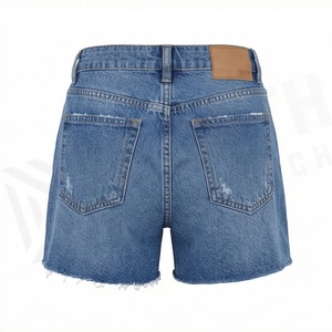 Shorts en jean pour femmes de haute qualité, respirants, avec poches boutonnées, décontractés, pour l'été, couleur personnalisée, tendance streetwear, coupe ajustée - Product Image 2