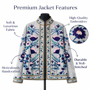 Blouson Bomber en Velours Premium pour Femme, Broderie Florale Faite Main, Vêtement d'Extérieur de Boutique en Gros - Product Image 6