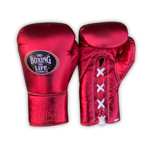 Guantes de Boxeo MMA GYMSTERO No Boxing No Life de Primera Calidad con Logotipo Personalizado, Cuero Vacuno Genuino, Color Rojo, Dedos Completos - Product Image 1