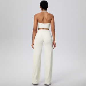 Conjunto de Yoga de 2 Piezas, Sin Tirantes, Cintura Alta, Largo Completo, Ropa Deportiva Sin Costuras, Transpirable, Estampado, Secado Rápido - Product Image 2