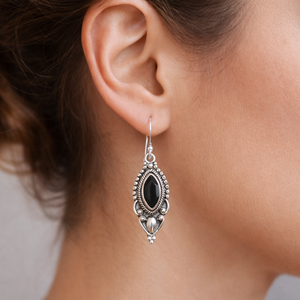 New Design Black Onyx 925 Sterling <b>Silver</b> <b>Drop</b> <b>Earrings</b> Handmade Boho Vintage Women Jewelry Rose Gold Yellow Gold Plated Women - Product Image 4
