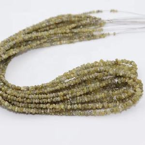 Cuentas de diamante amarillo natural sin cortar 2-3mm 15 pulgadas para la fabricación de joyas cuentas de diamante crudo hechas de piedra natural - Product Image 1