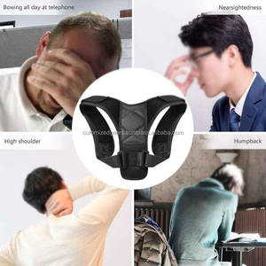 Cómodo soporte trasero de cuero Corrector de postura de hombro ajustable para mujeres y hombres mejora el cinturón de postura de la espalda superior - Product Image 4