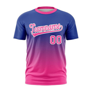 Custom Sublimated Sports Jersey Crew Neck Short Sleeve Gradient Color OEM Team Name Print Quick Dry 100% Polyester Unisex - Product Image 1