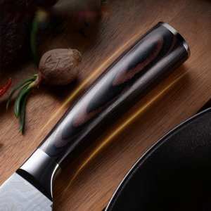 Couteau de Chef en Acier Damas 8-9,9 pouces, Forgé à la Main, Style Japonais, Manche en Bois, Finition Satinée, Couteau de Cuisine pour Droitier, Vente en Gros OEM - Product Image 4