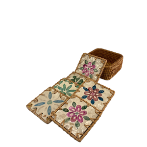 Plato de Ratán Natural Redondo de Alta Calidad, Estilo Bohemio, 10x10cm, Colores Personalizables, Tejido a Mano en Vietnam - Product Image 1