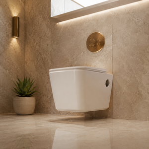 Inodoro de Pared de Cerámica Moderno ALTO ONE PIECE con Sifón en P, Ecológico, Garantía de 5 Años, Doble Descarga por Gravedad, para Apartamentos y Hospitales - Product Image 4