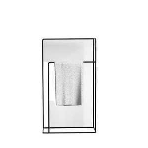 Porte-serviettes sur pied Skies Trader Minimalist Matte Black Slim, en métal, pour salle de bain, organisateur de salle de bain, support pour serviettes de toilette - Product Image 1