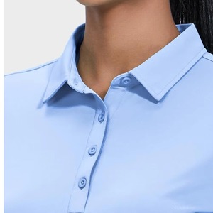 T-shirts à col à manches courtes personnalisés pour femmes, vente en gros de polos vierges pour femmes, fournisseur OEM de hauts de golf respirants pour femmes B2B - Product Image 4