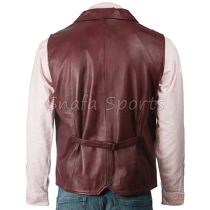 เสื้อกั๊กหนังสำหรับผู้ชายเสื้อกั๊กหนังสไตล์ใหม่ - Product Image 4