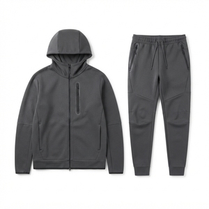 Trendy Men's Casual Wear Full Zip Sweatshirt <b>Matching</b> <b>Jogger</b> Pants <b>Set</b> - Product Image 6