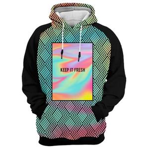 Sudadera con Capucha Degradada de Color para Mujer, Top Corto con Estampado por Sublimación, Logo Trasero Energético, Ropa Urbana de Primavera, Tejido de Poliéster - Product Image 5