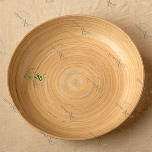 Assiette en bambou écologique, fabriquée à la main, design européen élégant pour les fêtes - Product Image 3