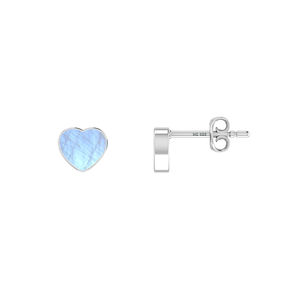 Pendientes de Plata de Ley 925 Premium con Piedra Lunar Arcoíris de Agua Salada, Forma de Corazón y Mariposa, Engaste de Bisel, para Fiesta de Aniversario - Product Image 1