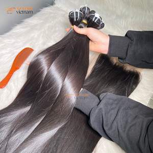 Nouvelle arrivée 100% Extensions de cheveux humains vietnamiens pleine longueur en couleur noire naturelle prix de gros faisceaux - Product Image 3