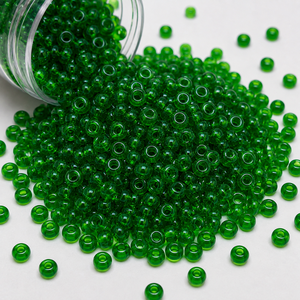 Perles de verre rondes vert émeraude Jaunty 8'0, lot en vrac, modèle 50120, pour la fabrication de bijoux - Product Image 2