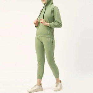 Low MOQ Solid Color Hooded Casual Spring Women Tracksuit Jogging Wear Premium Quality Windproof Breathable for Unisex - Product Image 2