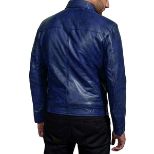 Wholesale Custom Leather Bomber <b>Jacket</b> <b>Men</b> Street Fashion Coat <b>Men's</b> Vintage Distressed Leather <b>Jacket</b> Custom Branding Available - Product Image 5