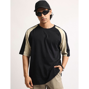 T-shirt de sport pour homme 2026 en 100 % coton, coupe musclée, personnalisable avec logo, color block, tee-shirt d'été vierge, streetwear - Product Image 5
