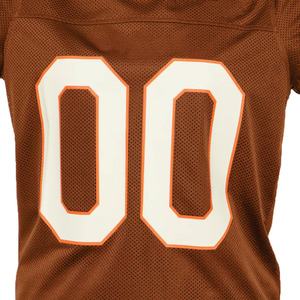 Vente en gros de maillots de football américain pour femmes, style rétro, en maille marron, surdimensionnés, à manches courtes, vêtements de sport en polyester, personnalisables - Product Image 5