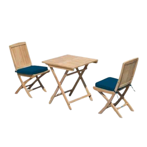 Juego de Mesa y Sillas Plegables de Madera para Exteriores, Diseño Rústico para Patio y Balcón - Product Image 3