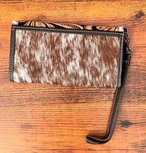 กระเป๋าคลัทช์หนังวัวสำหรับงานแกะสลักมือสไตล์ตะวันตกสีเทอร์ควอยส์ทันสมัย - Product Image 2