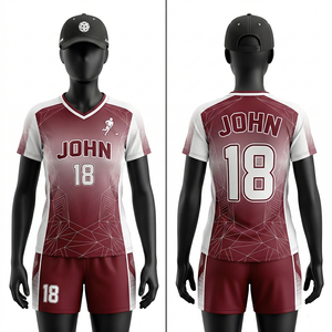 Uniforme de Floorball para Mujer, Poliéster y Spandex Premium GSM, Color Granate con Panel Lateral Gris, Corte Raglán, Sublimación, Logotipo Personalizado del Equipo - Product Image 5