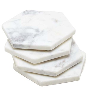 <b>Coasters</b> for Drinks Absorbent <b>Ceramic</b> Stone <b>Coaster</b> Set | Marble Pattern with Cork Base | Non Slip Heat Resistant | Metal Holder - Product Image 1