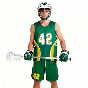 Conjunto de Jersey y Pantalones Cortos de Lacrosse Verde Premium, Uniformes de Equipo Personalizados por Sublimación, Ropa Deportiva Ligera que Absorbe la Humedad - Product Image 1