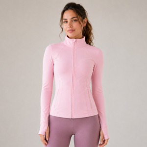 Veste de yoga pour femme avec boucle pour le pouce, col montant, veste de compression pour le yoga, veste de sport pour la gym et l'entraînement, veste de survêtement pour femme - Product Image 1
