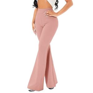 Women's Mid-Waist Summer Flare <b>Trousers</b> Zipper Closure Anti-Static Logo Decoration Elastic Front Flat Style Breathable 2026 - Product Image 3
