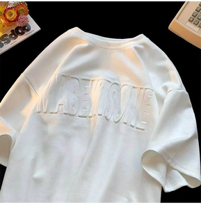 Camiseta Casual Unisex de Manga Corta para Hombre, Personalizada, de Alta Calidad, 100% Algodón, Transpirable, Ecológica, con Hombros Caídos y Estampado 3D en Relieve - Product Image 5