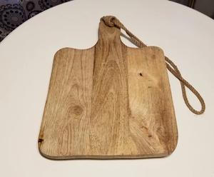 Round <b>Paddle</b> Chopping <b>Board</b> with Hanging Rope Thick Smooth Surface Perfect for Cutting Serving Cheese and Rustic Kitchen Decor - Product Image 5