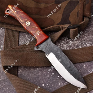 High Quality 1095 High Carbon Steel Fixed Blade Knife <b>Pine</b> Cone <b>Resin</b> Handle - Handmade High Quality Full Tang Hunting Knife OEM - Product Image 2