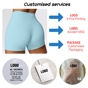 Shorts Deportivos de Cintura Alta para Mujer, Estilo Biker, Sin Costuras, Elásticos, de Compresión, para Yoga, Gimnasio, Ejercicio, con Cintura Ancha - Product Image 3