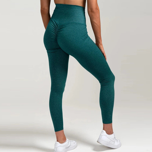 2026 Trendy High Waist <b>Seamless</b> Full Length <b>Leggings</b> Solid Color Sporty Stretch Breathable Knitted Women's <b>Leggings</b> - Product Image 2