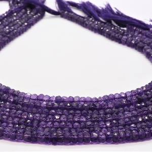 Cuentas facetadas de amatista azul africana natural AAA de 4-4.5 mm, hilo de 13 pulgadas, cuentas de amatista para la fabricación de joyería. - Product Image 1