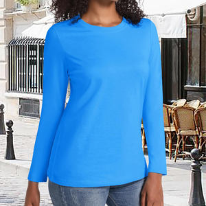 Camiseta de Manga Larga para Mujer, Estilo Casual, Logotipo Personalizado, Camiseta de Manga Larga para Mujer, Cómoda, Venta al Por Mayor - Product Image 2