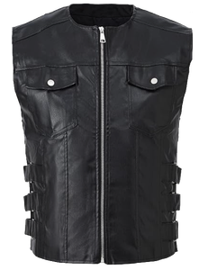 Chaleco Punk de Poliéster para Hombre, Estilo Casual, para Motociclista, Color Sólido, Sin Mangas, de Secado Rápido, para Invierno, para Actividades al Aire Libre - Product Image 5
