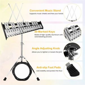 Juego de Glockenspiel de Percusión de 30 Notas con Mazos y Soporte para Entusiastas de la Percusión - Product Image 6