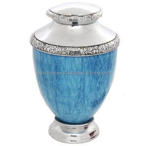 Urne funéraire moderne en métal, best-seller, avec motif de mains en prière, accents en cuivre noir, vase de table pour la décoration intérieure - Product Image 4