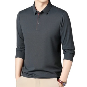 Camiseta Polo Informal de Negocios para Hombre, Jersey de Manga Larga, Transpirable, Cómodo, Versátil, de Color Sólido, Nueva Moda - Product Image 1