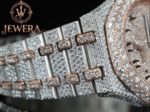 Hip Hop Iced Out Moissanite Diamond Stainless Steel Analog Glass Watch with Premium Craftsmanship for Men's Fashion Gift Giving - Product Image 4