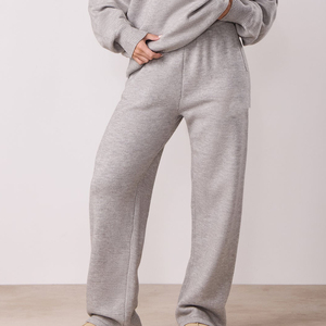 <b>Women</b>’s Soft Knit Lounge Pants Relaxed <b>Straight</b> <b>Leg</b> Casual Trousers Elastic Waist Comfortable Everyday Homewear Fashion Bottoms - Product Image 1