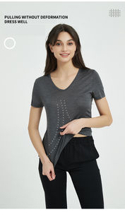 Wholesale Custom Size T Shirt Printing logo Women t Shirt Medium Large Size <b>100</b>% <b>Silk</b> T Shirt for Women - Product Image 2