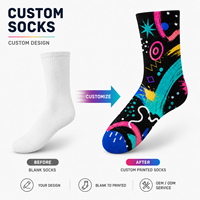 Chaussettes personnalisées imprimées en coton, chaussettes mi-hautes avec logo et motif, service de personnalisation pour uniformes d'équipe, boîte cadeau, emballage de marque, commandes.