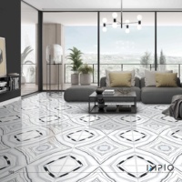 Carreaux de porcelaine marbrée de luxe à haute polyvalence, effet bois, 600x600 mm, imprimés numériquement, polis, isolants thermiquement, antibactériens, pour murs